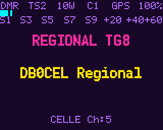 FreeTRX — DMR call with talkgroup, repeater and the segmented S-meter