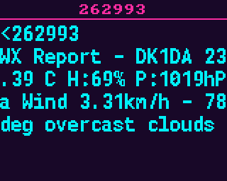 FreeTRX — A received message — weather report from a BrandMeister service